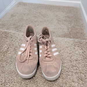 Pink Adidas tennis shoes